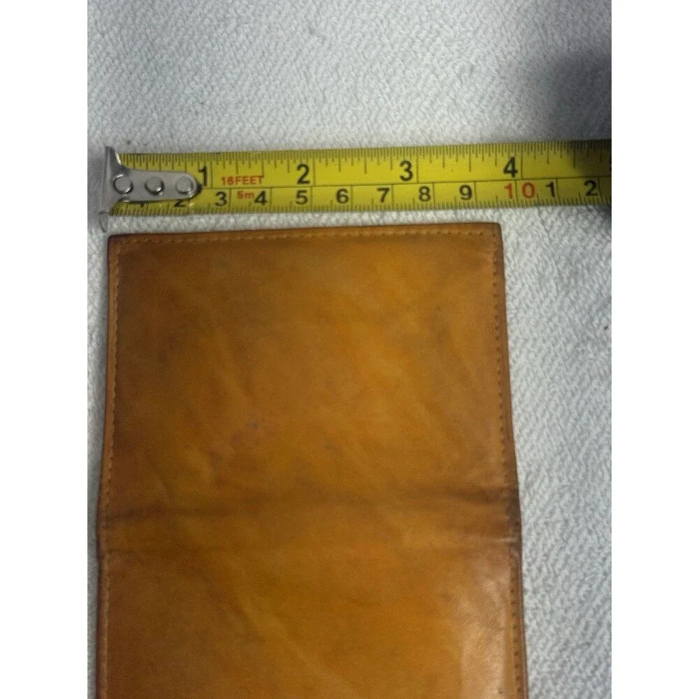 Tan Leather Bifold Wallet/ID Holder Money/Coin
